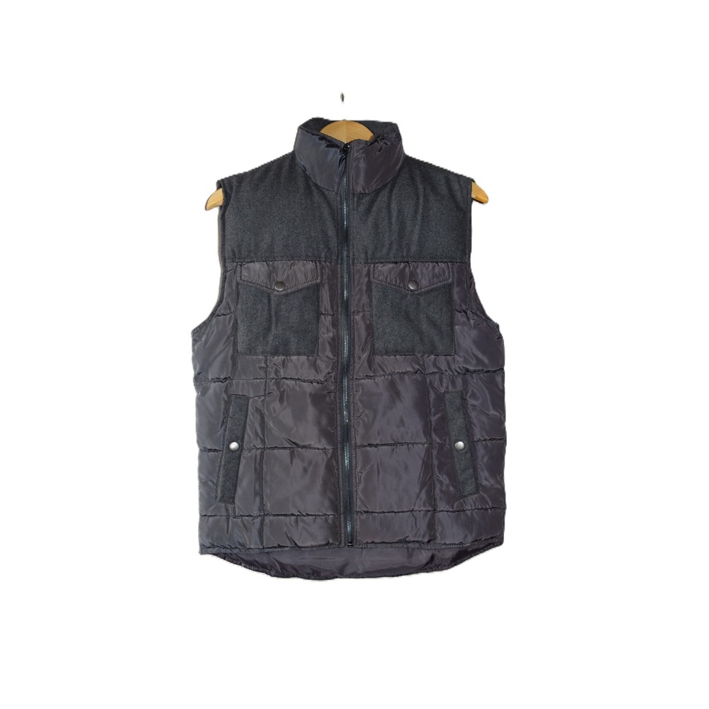 Goodfellow & Co Puffer Vest Mens Small Gray Excellent Mixed Media Quilted